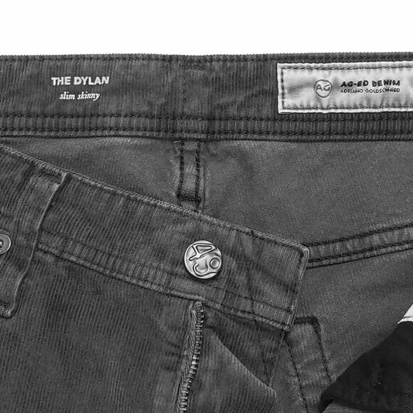 AG Adriano Goldschmied The Dylan Slim Skinny Corduroy Pant Men 32R Sulfur Black - Picture 2 of 16